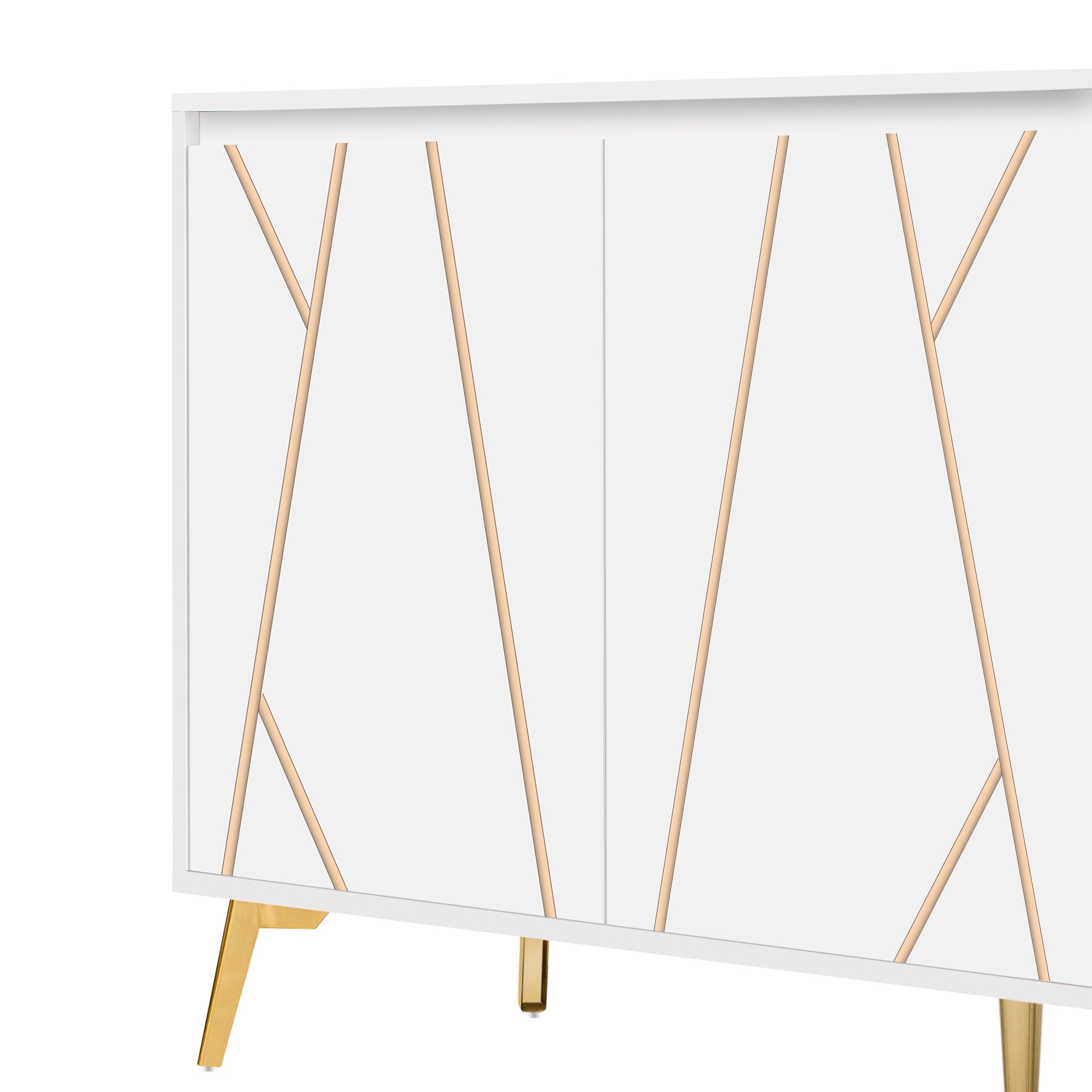 Logidon Dressoir Modern Wit 3-deurs Greeploos 140 cm