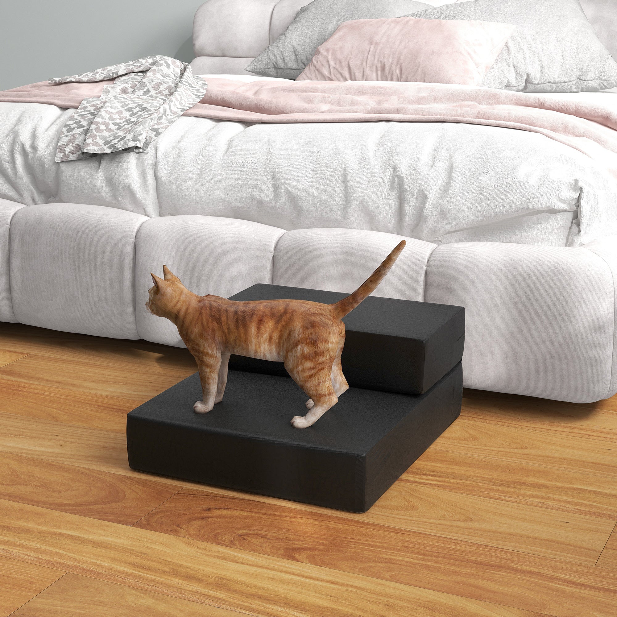 Logidon Dierentrap Opvouwbaar 2 Treden Zwart L45xB39xH20cm