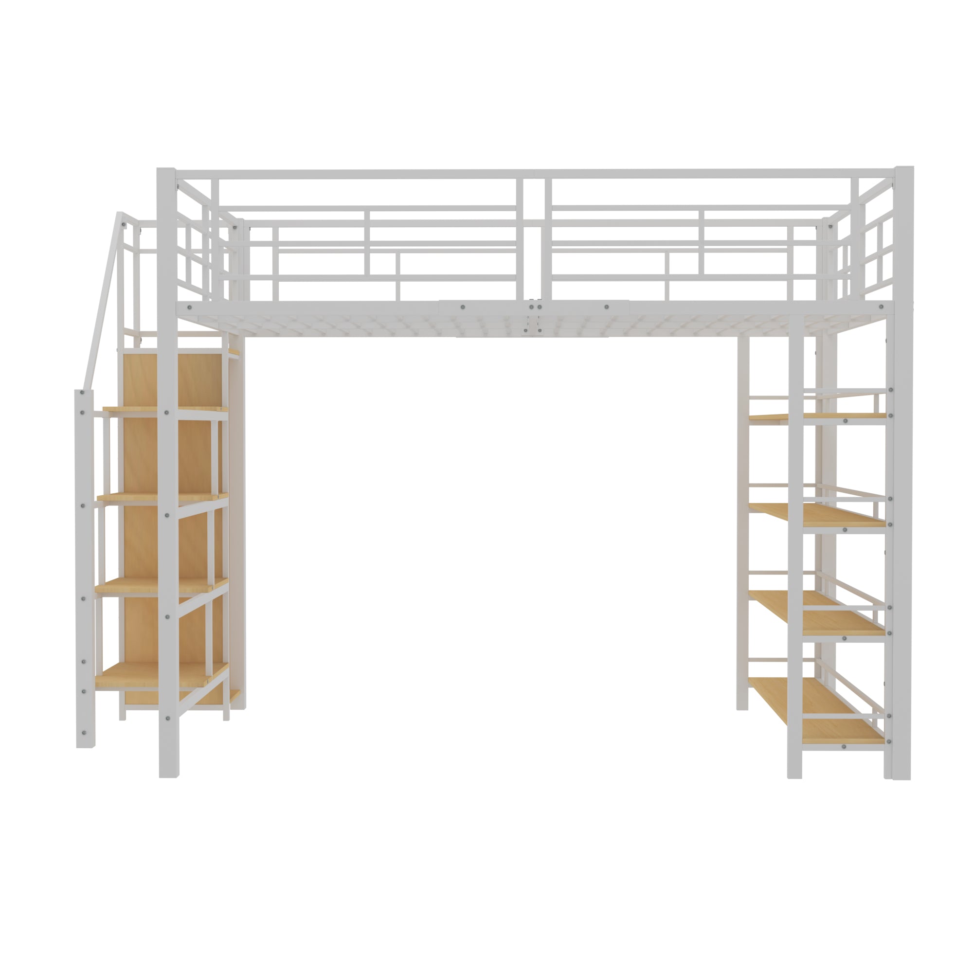 Logidon hoogslaper 140x200 met veiligheidstrap, opbergruimte, wit