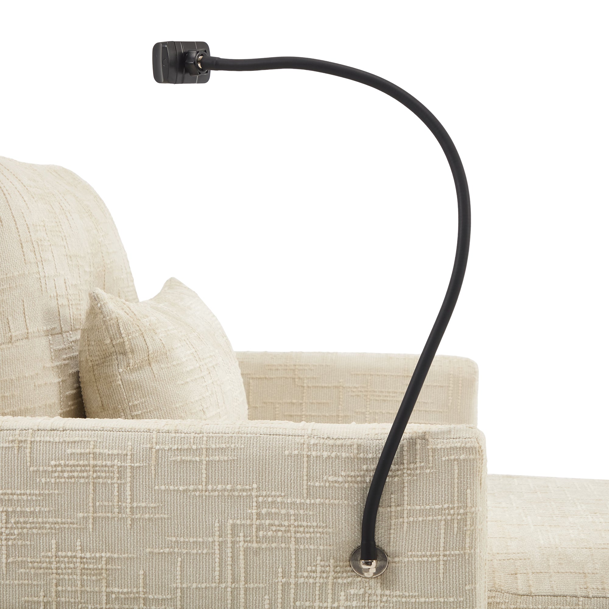 Logidon loungerstoel beige chenille met verstelbare rugleuning