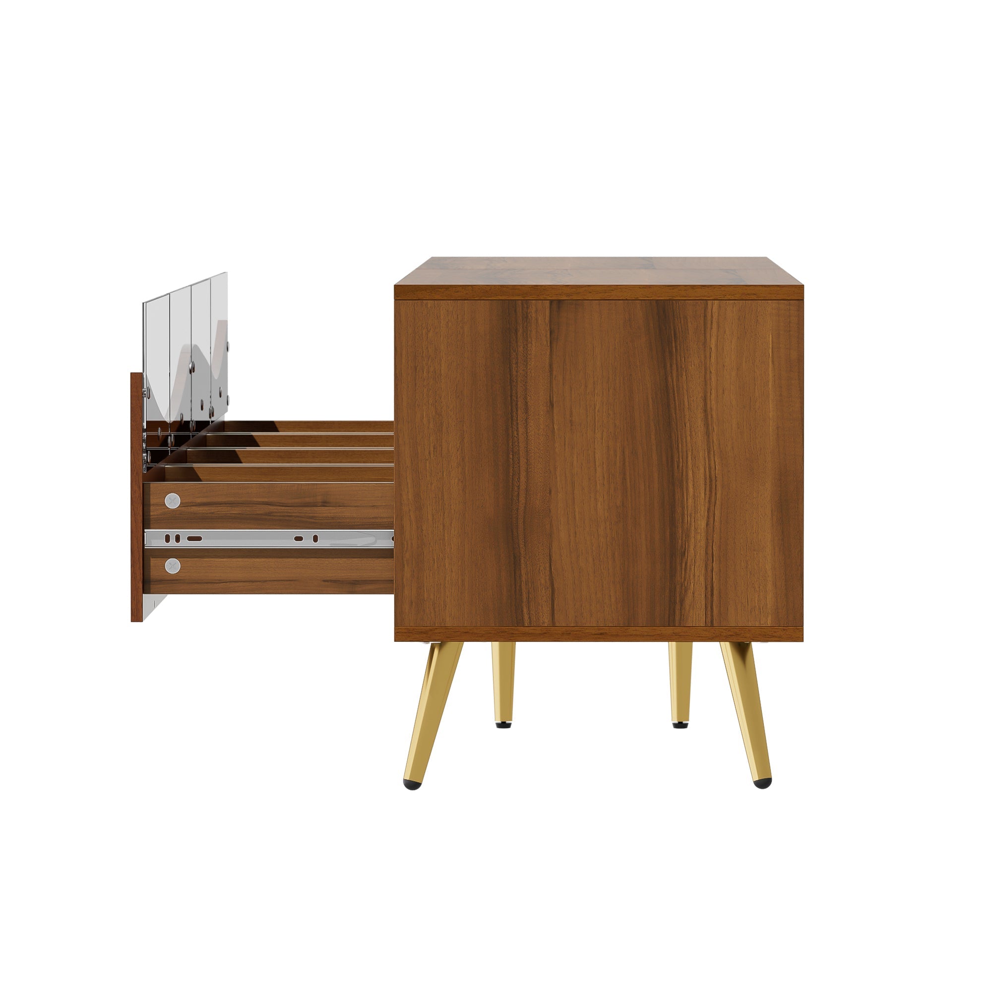 Logidon Modern TV-meubel 180x40x50 cm houtlook glasfront LED