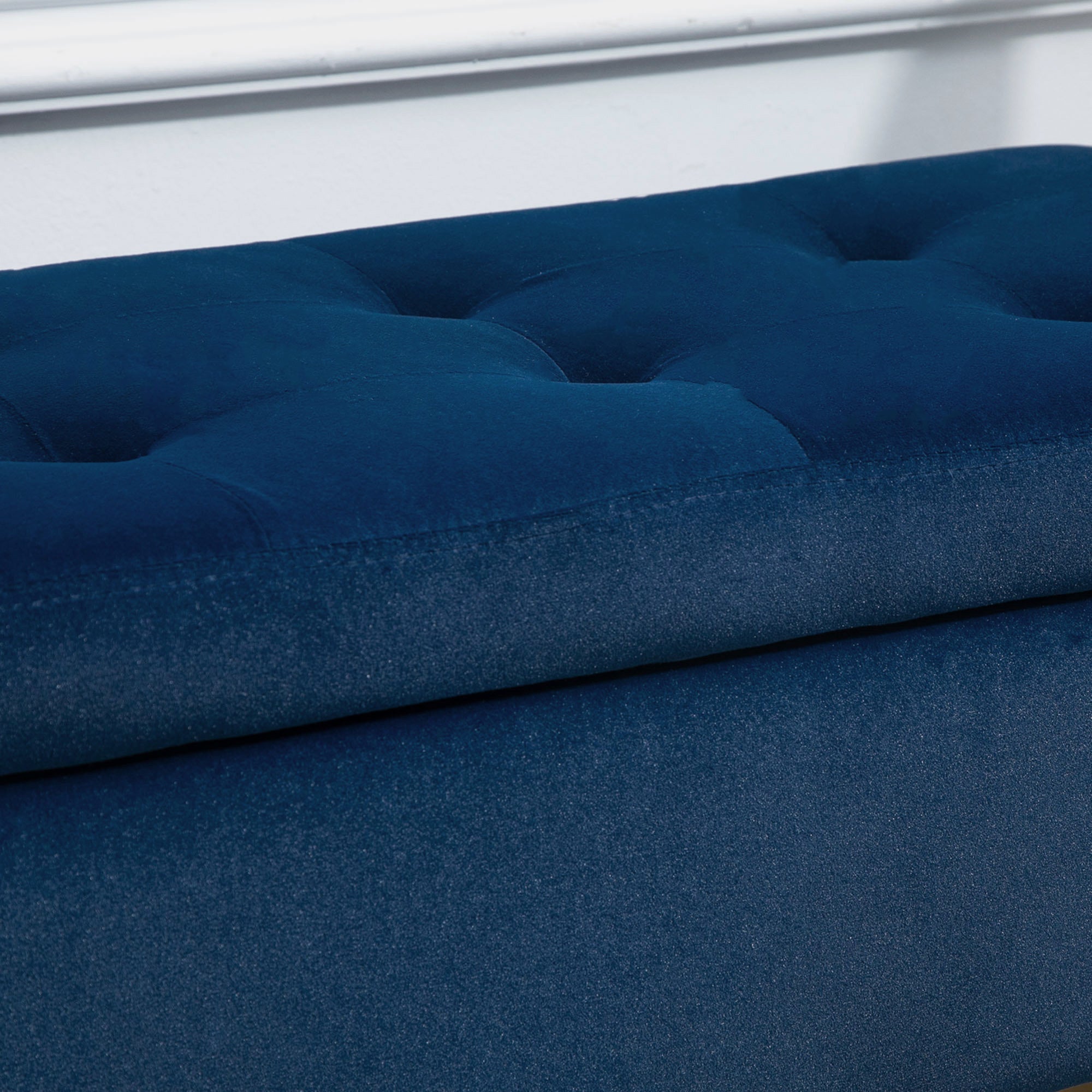 Logidon luxe bank met opbergruimte en armleuningen blauw 107x42x65 cm