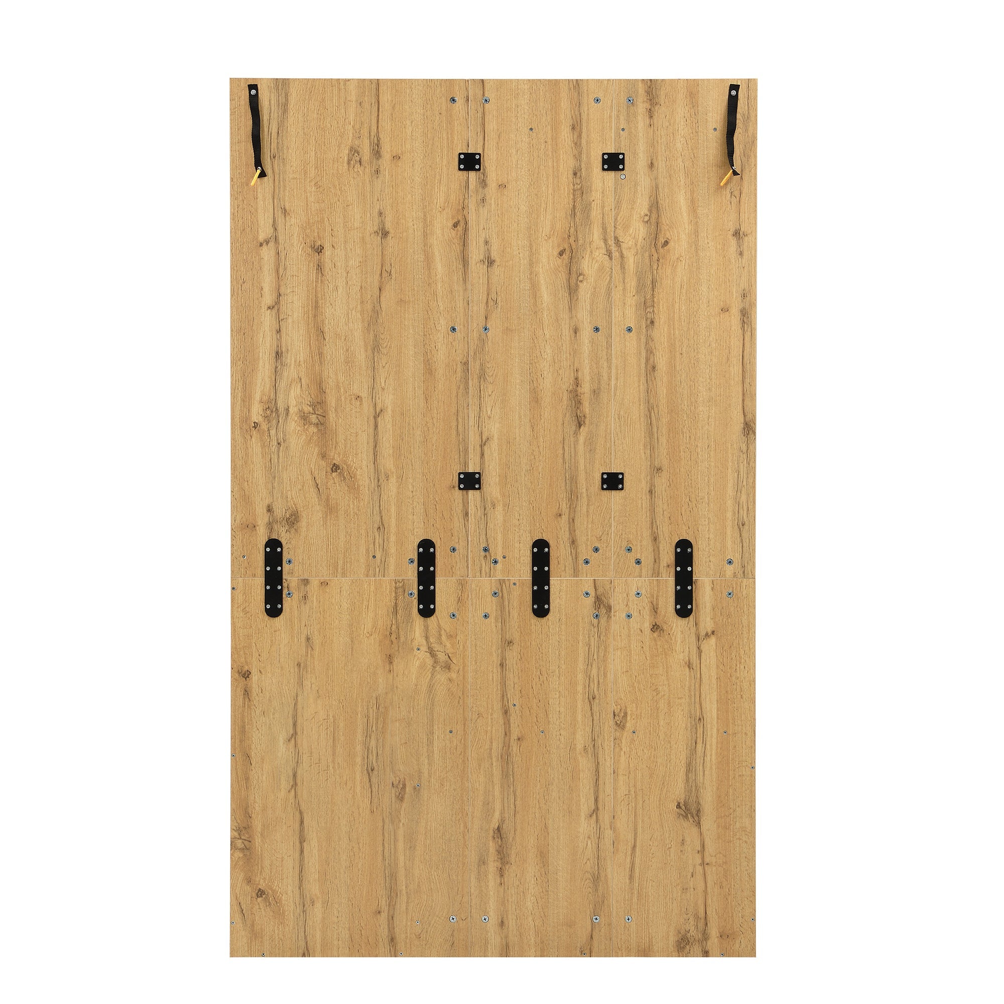 Logidon kledingkastset compacte kledingkast 110x185,5x37 cm natuurlijke MDF spiegel