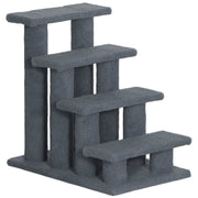 Logidon Kattentrap Hondentrap 4 treden Grijs 63x43x60 cm met pluche