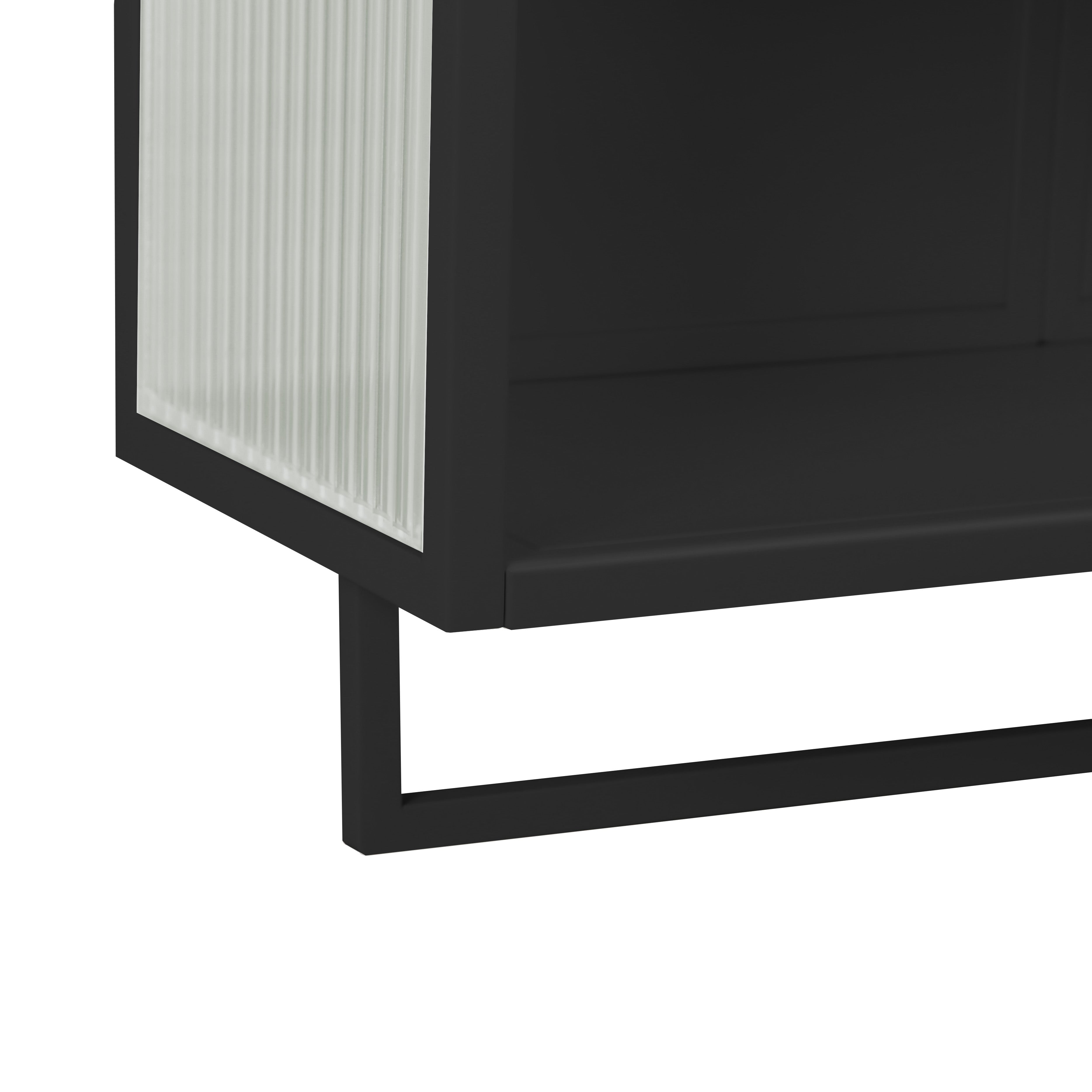 Logidon wandvitrinekast 60 cm glazen deuren tweedeurs met plank zwart