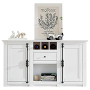 Logidon dressoir 130x35x70 cm wit 2 deuren, 1 lade, 3 wijnvakken