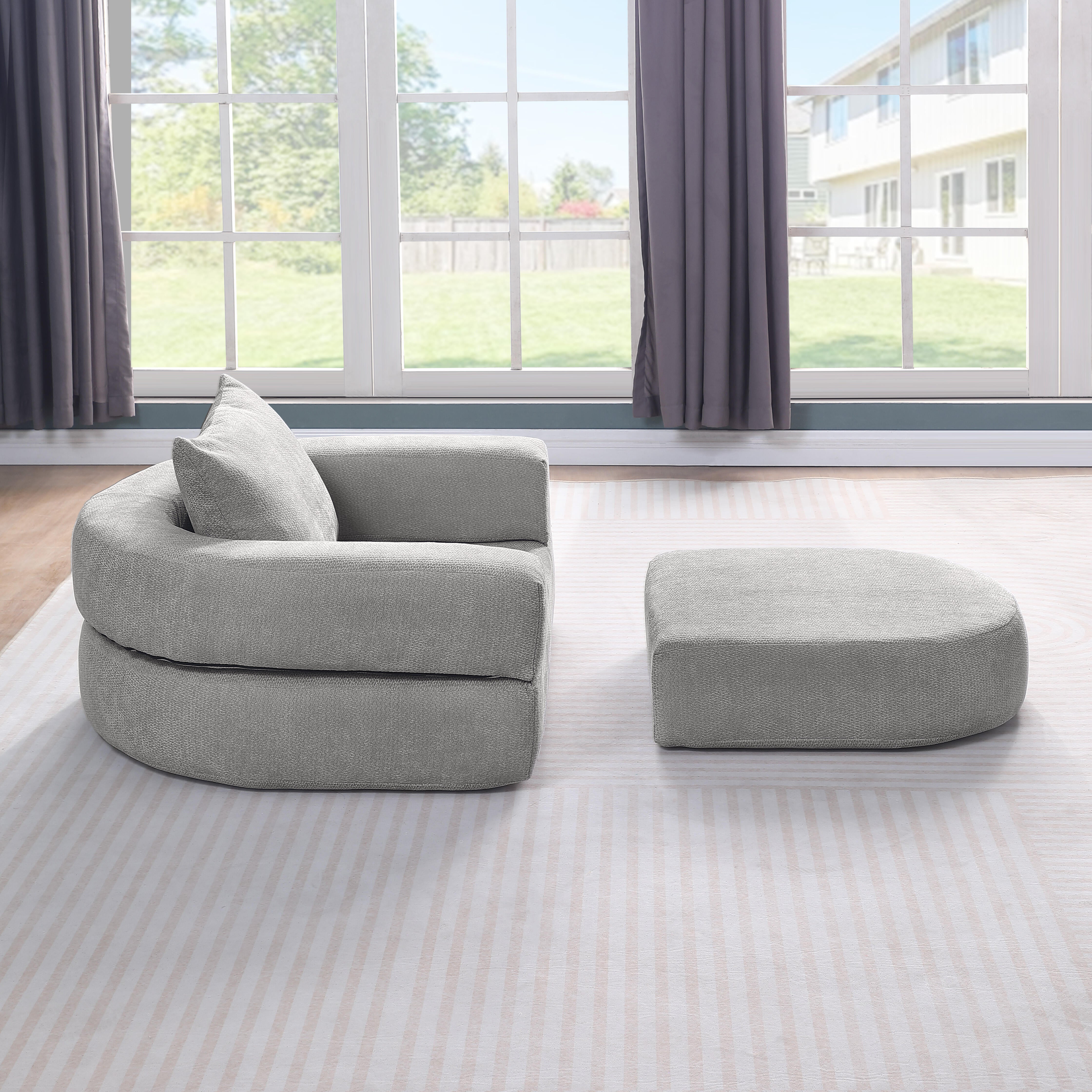 Logidon gecomprimeerde slaapbank futon grijs fluweel met kussen