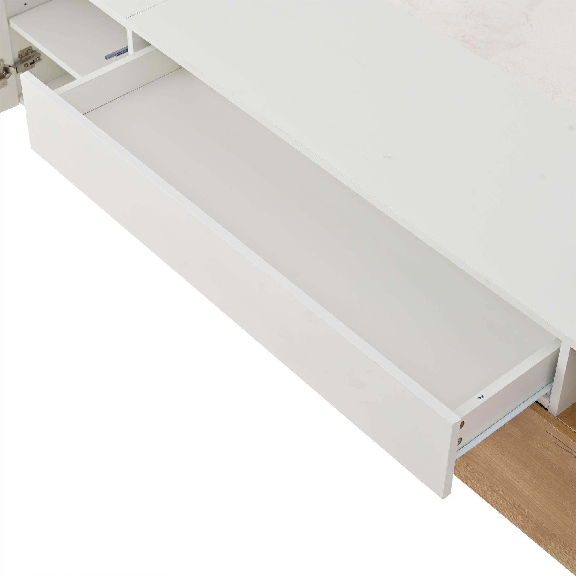 Logidon TV-meubel 180x38x50 cm witte houtlook deur en lade