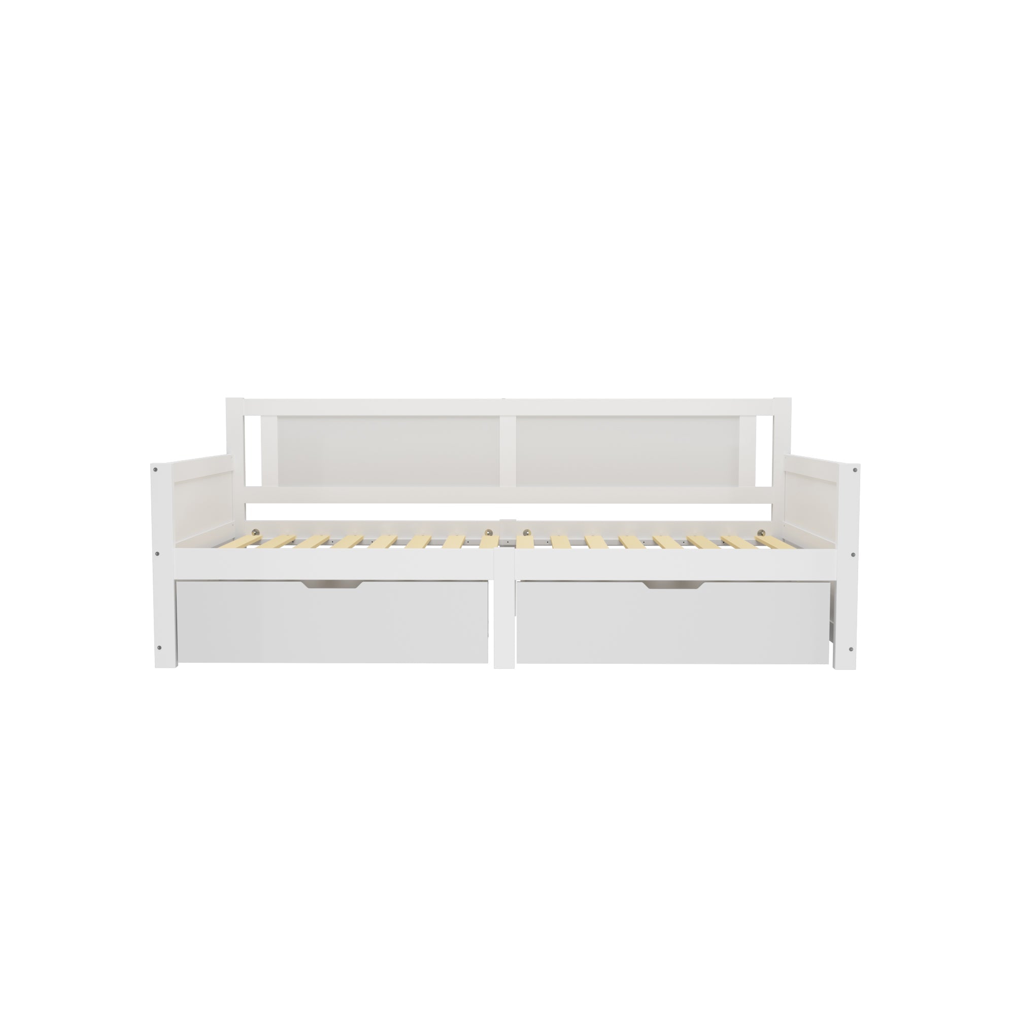 Logidon sofa bed 90x200 white solid wood frame two storage compartments