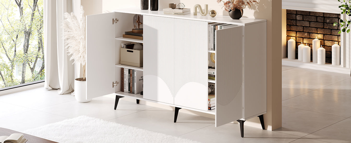 Logidon Wit Dressoir, 160 cm breed, verstelbare planken