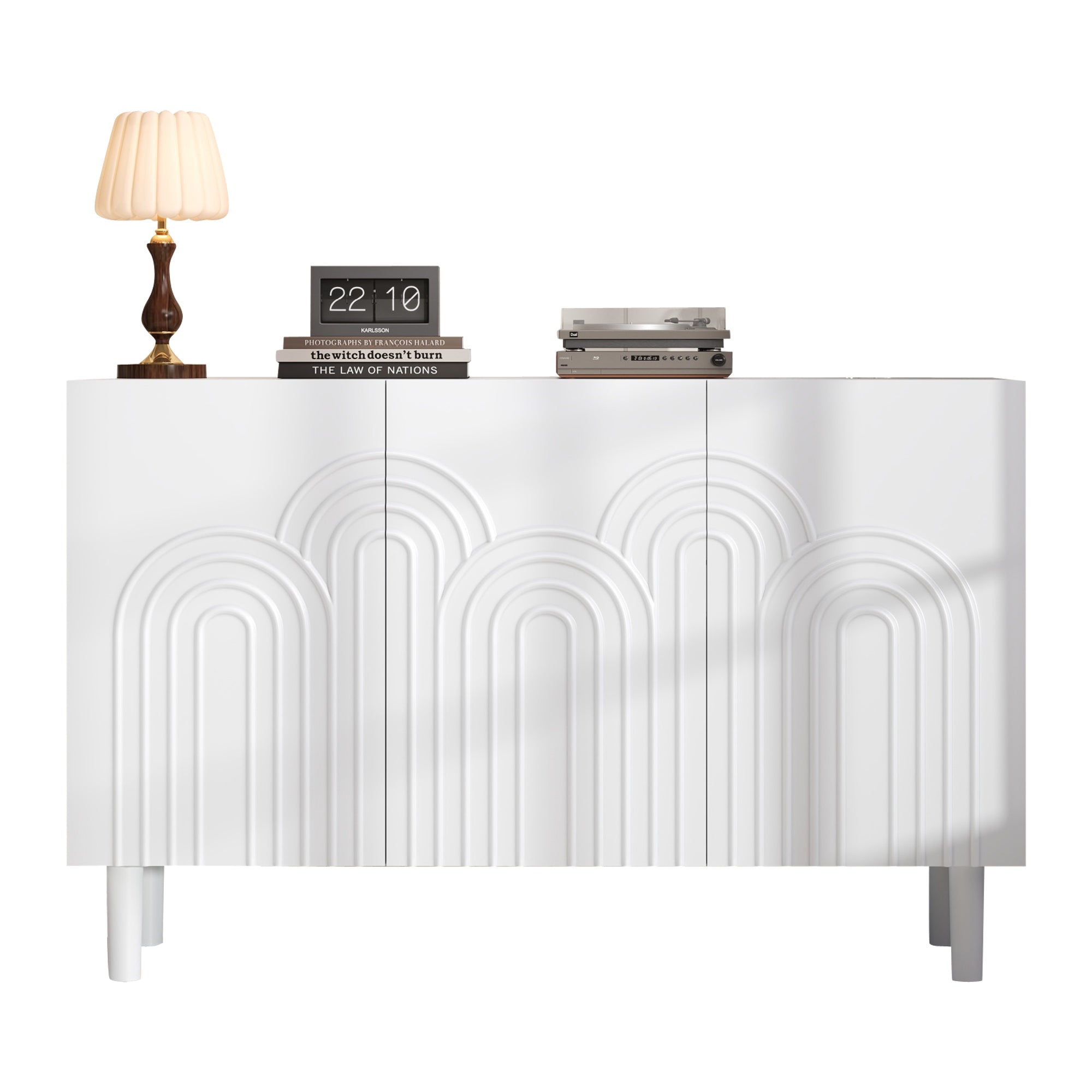 Logidon Dressoir 120x38,5x79 cm Wit MDF met 3 deuren