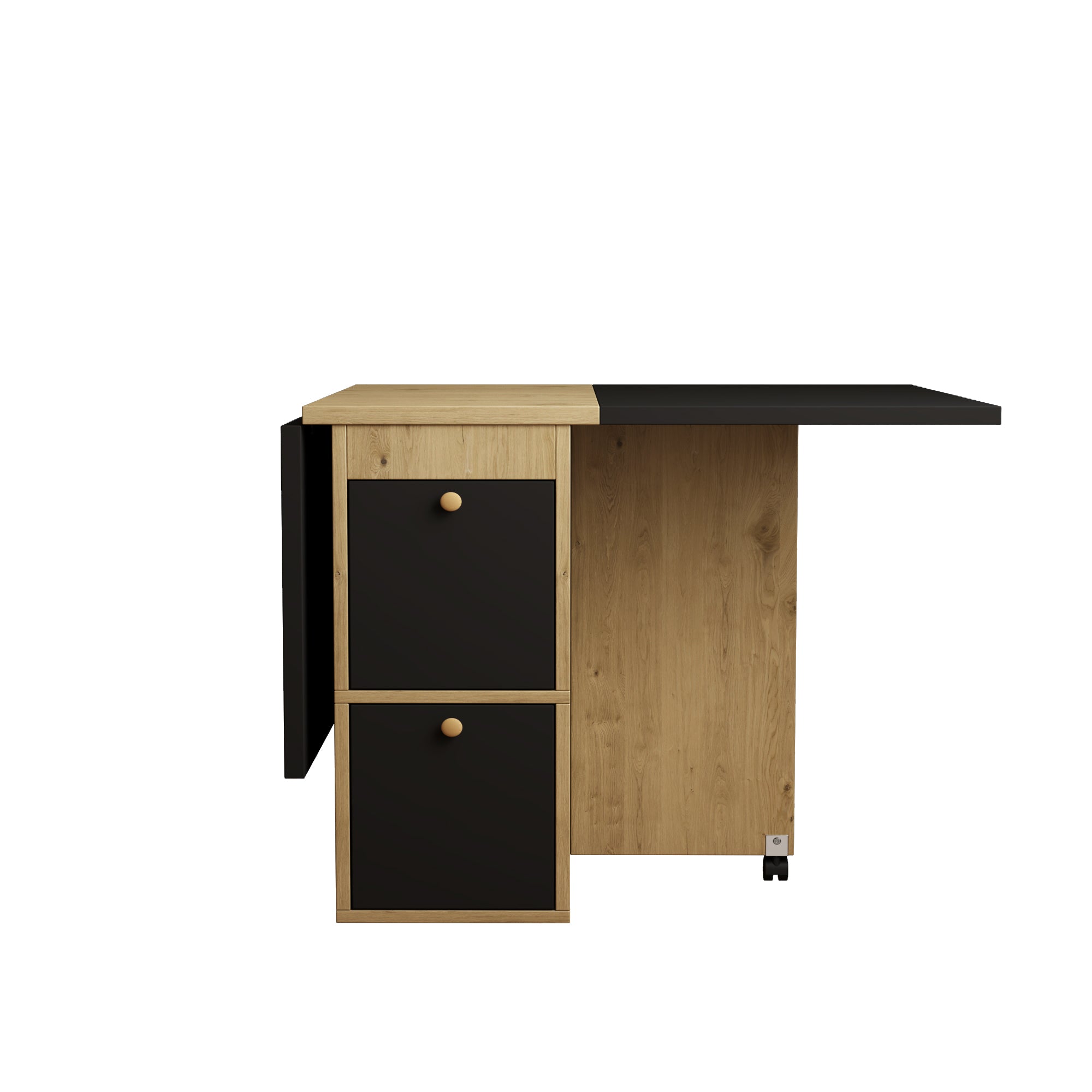 Logidon Eettafelset Wit Eiken Zwart Uitschuifbare Tafel 4 Stoelen