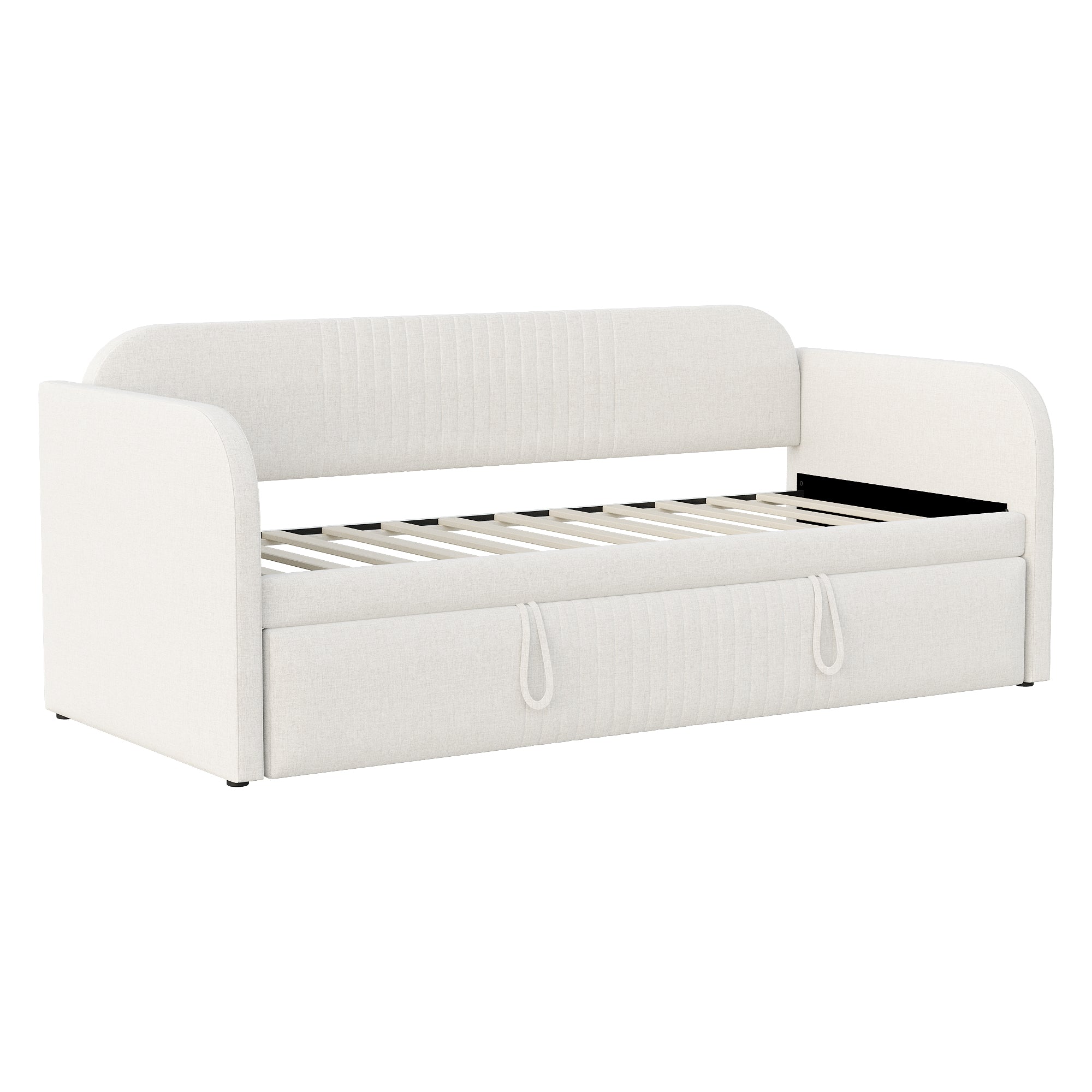 Logidon gestoffeerd bed slaapbank 90/180 lattenbodem beige