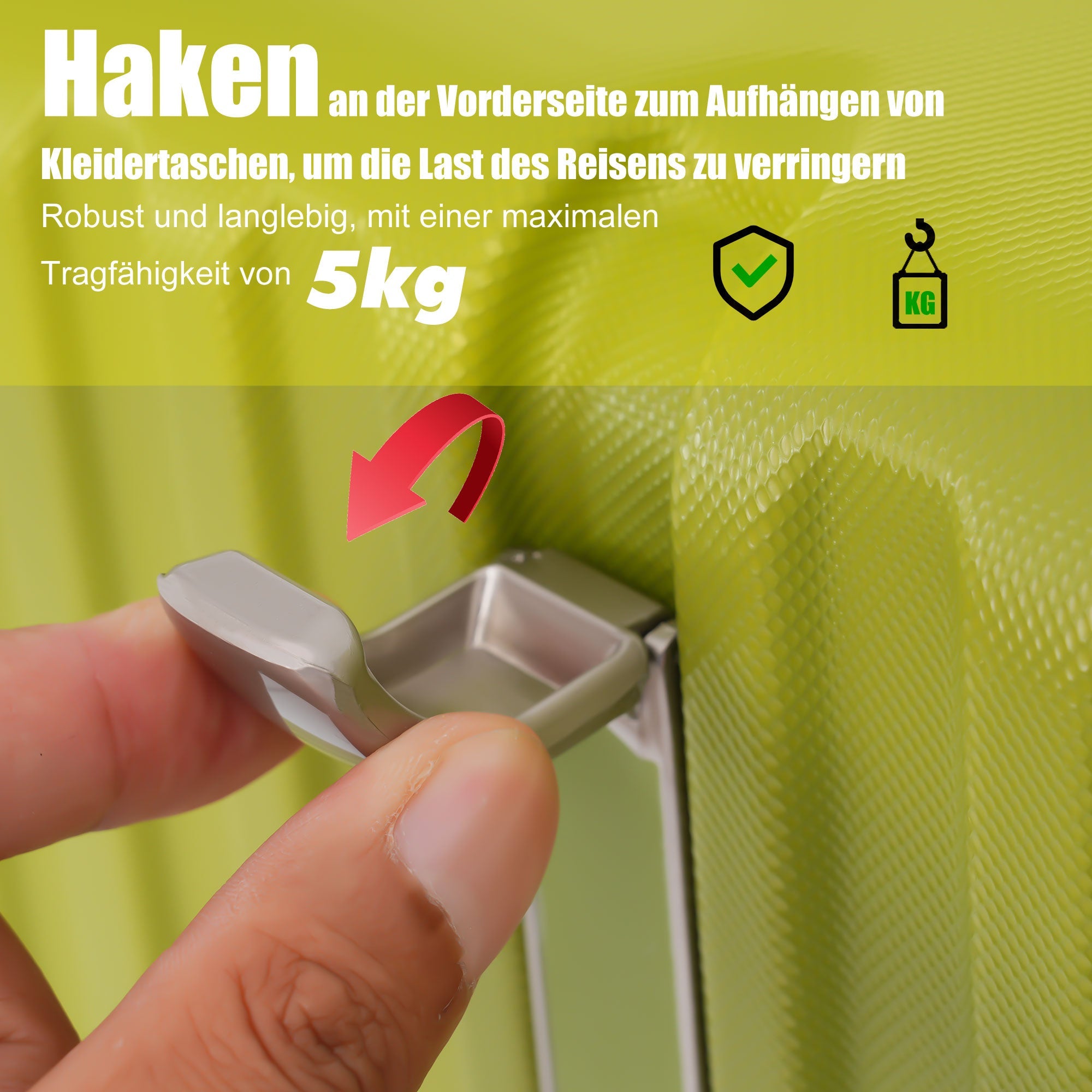 Logidon hardcase handbagage 4 rollen groen 59x41x27,5 cm