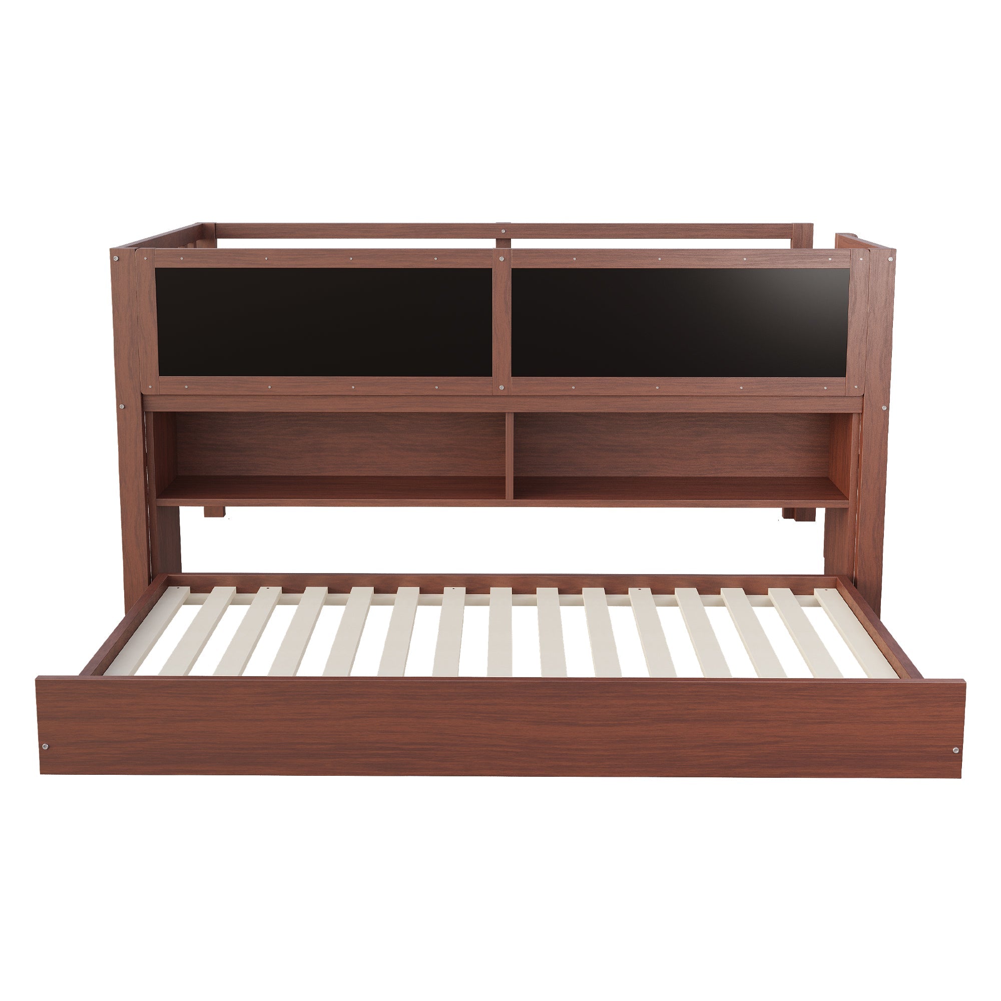 Logidon House Bed 90x200 Bruin Uitschuifbare onderbed-klimladder