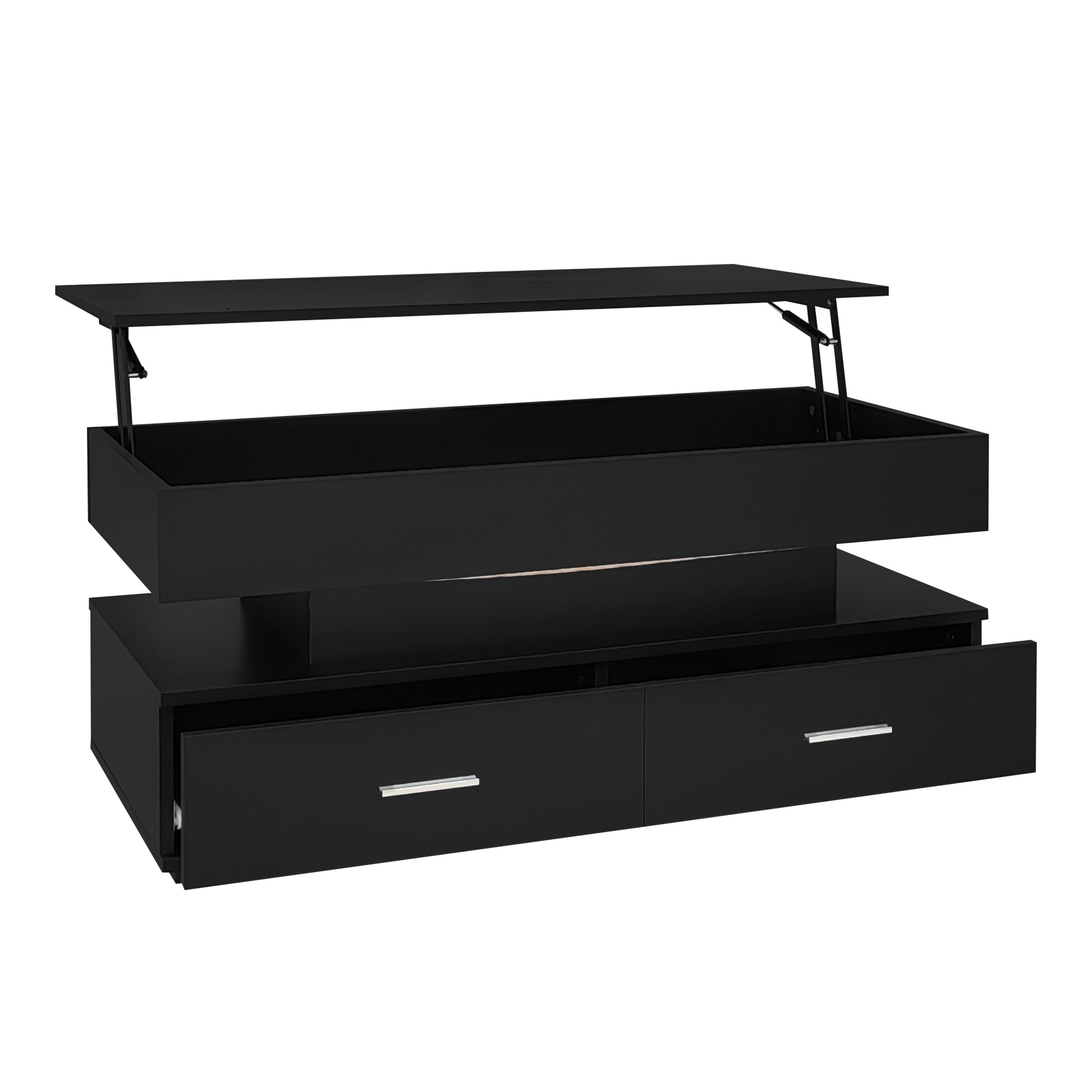 Logidon Verstelbare Salontafel 100x50x44 cm Zwart LED Verlichting