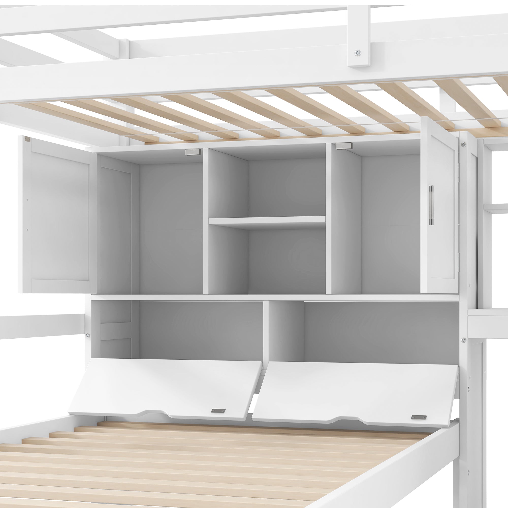 Logidon hoogslaper 90x200 cm met bureau en trap wit