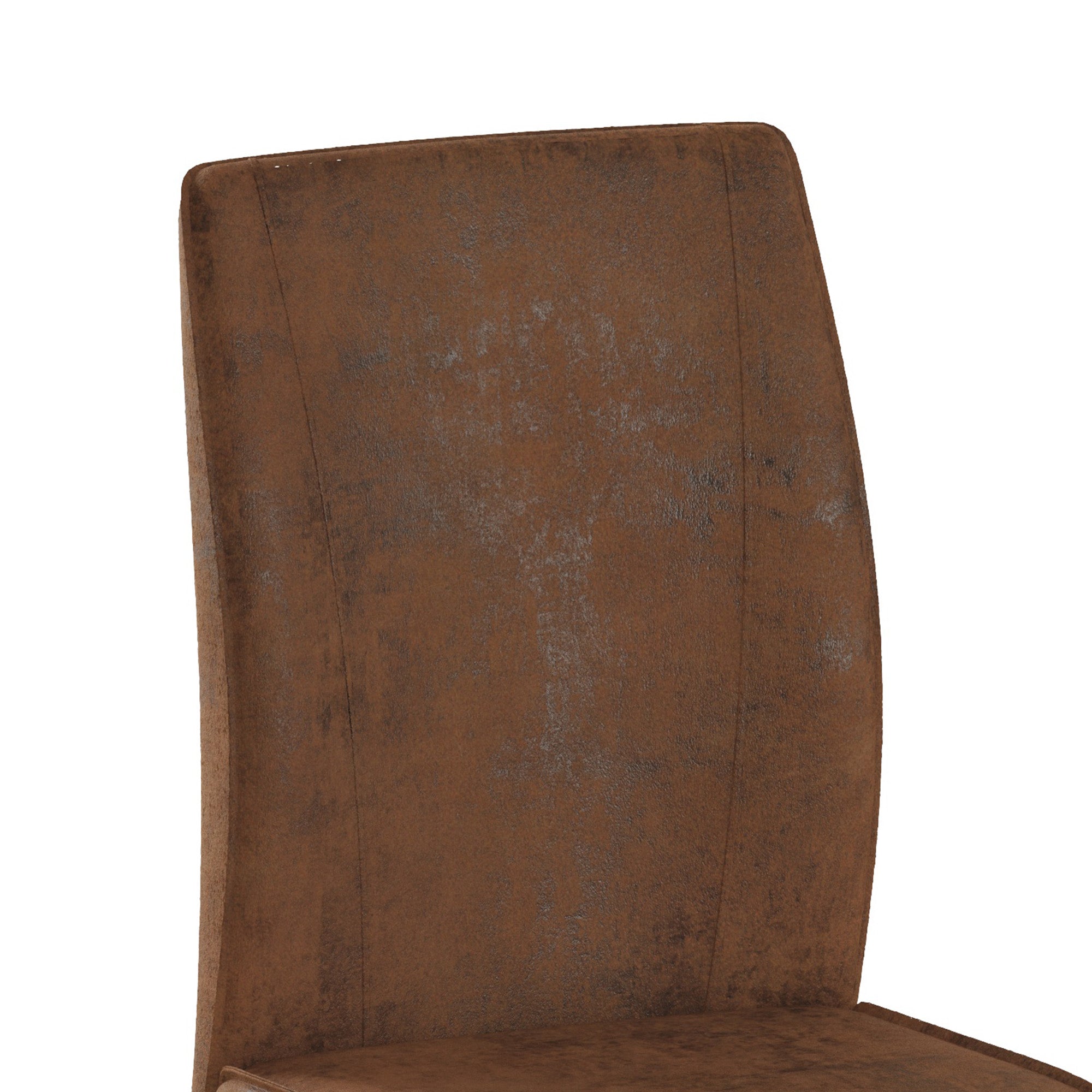 Logidon set van 2 bruine, ergonomische eetkamerstoelen met metalen frame