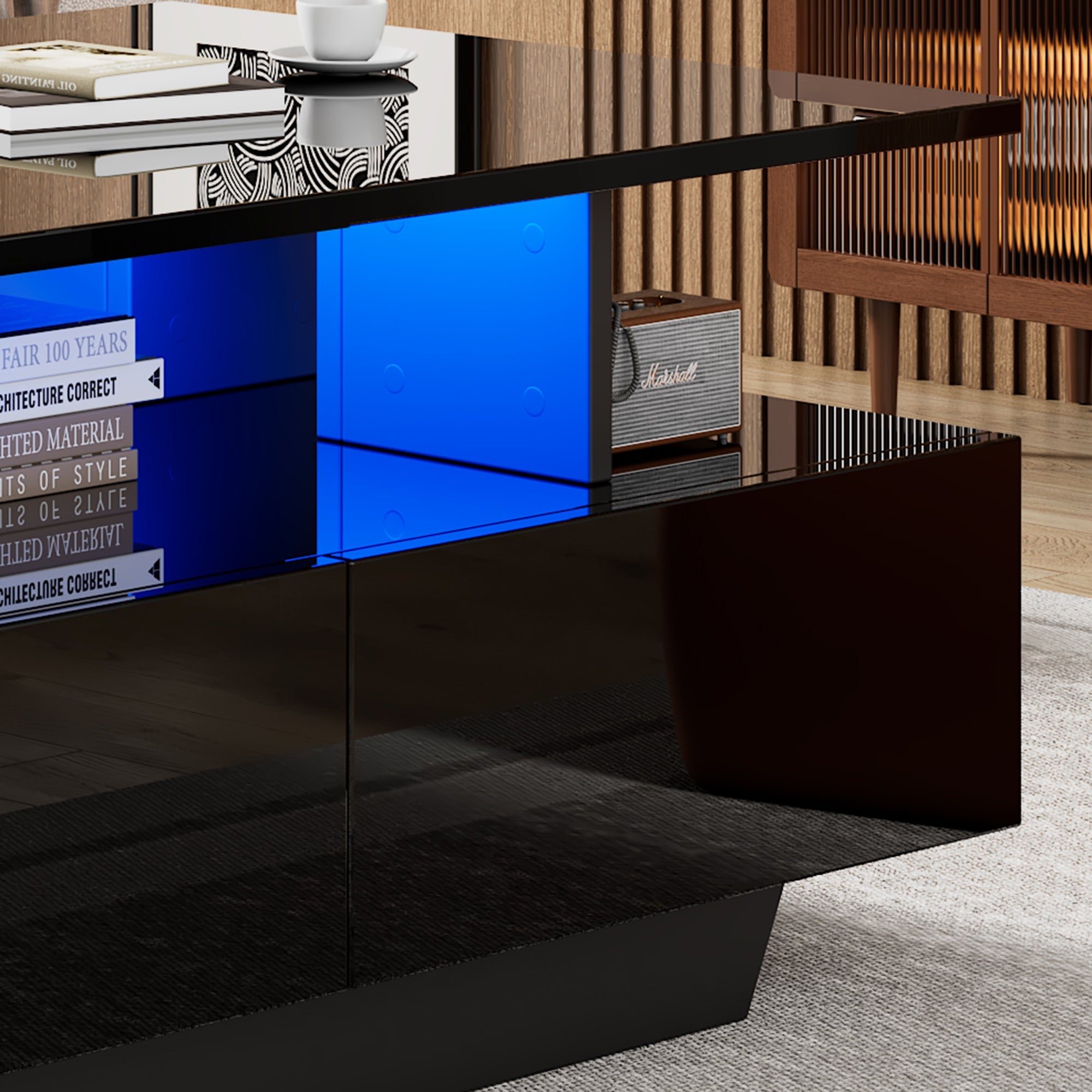 Logidon LED-verlichting salontafel met 2 lades 90x55x41 cm