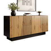 Logidon dressoir 160 cm zwart houtlook verstelbare planken