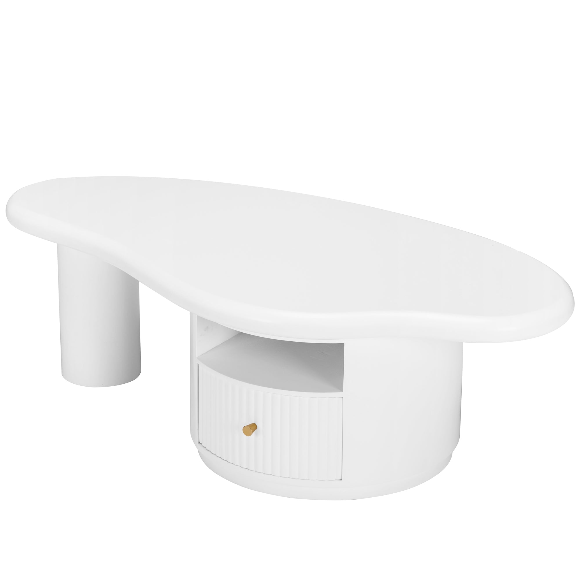 Logidon onregelmatige salontafel in wolkvorm 110x60cm wit