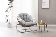 Logidon Outdoor Schommelstoel XXL Rieten Egg Chair Grijs