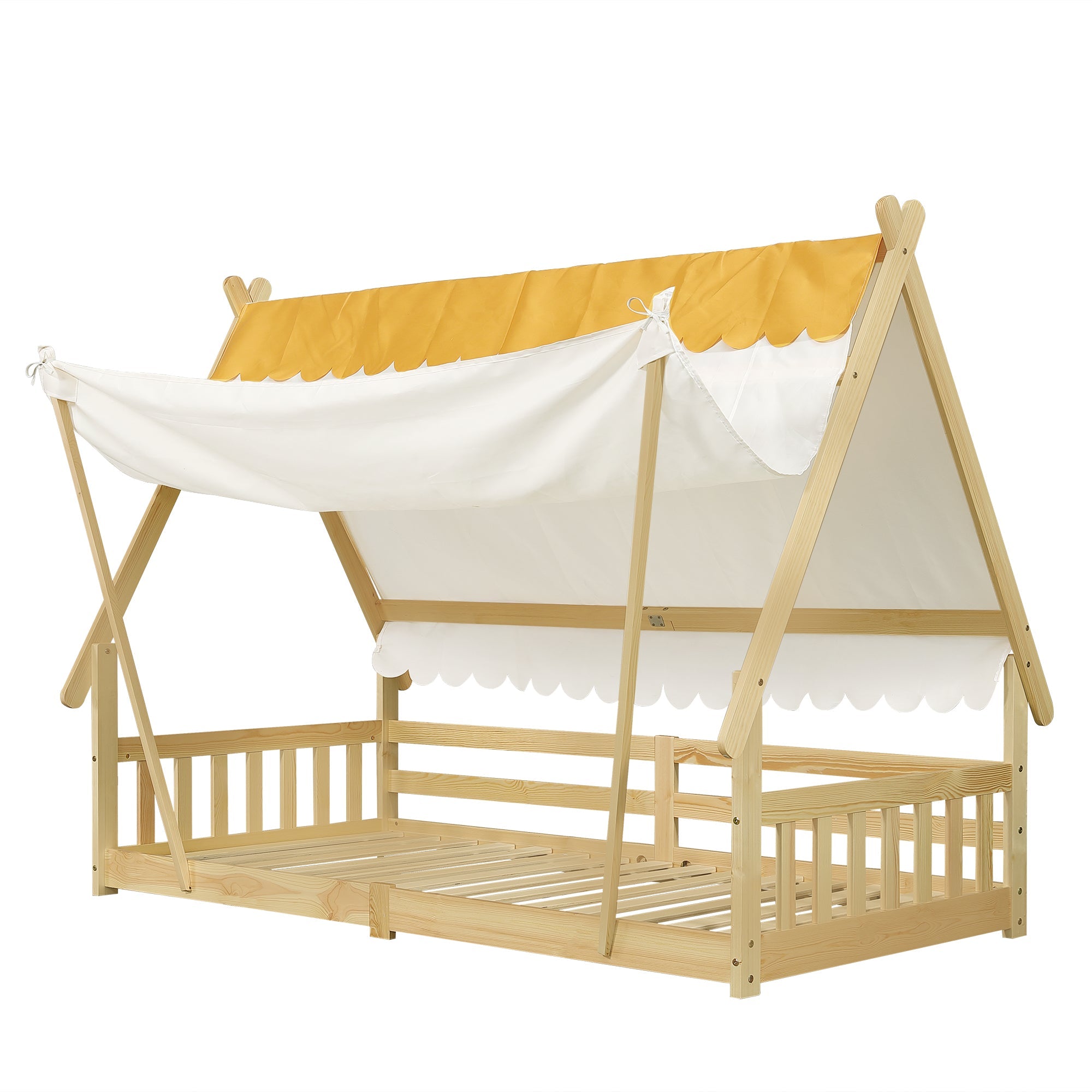 Logidon Cabinebed 90x200 met afneembare tent wit