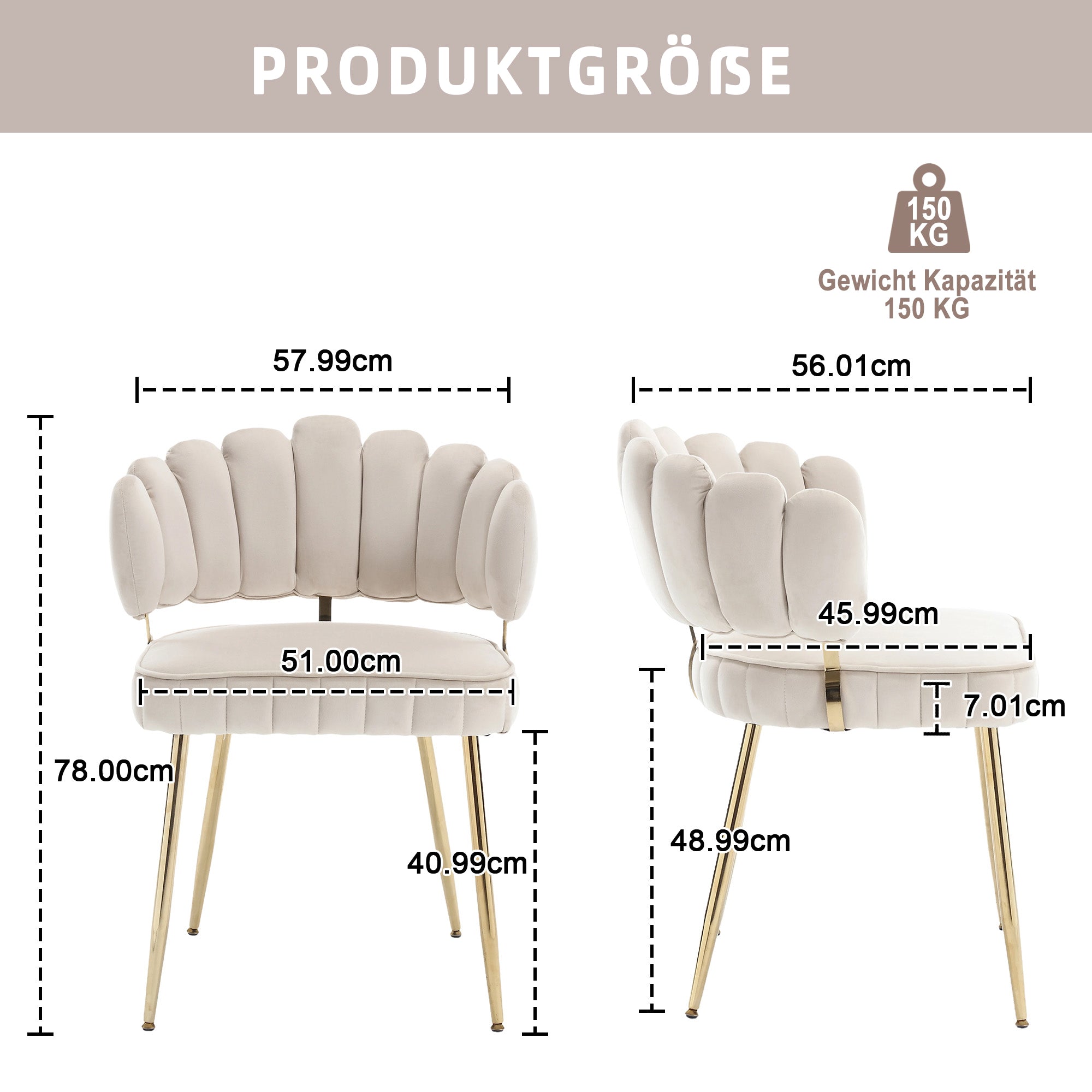 Logidon moderne fluwelen woonkamerstoelen ivoor fluweel set van 2