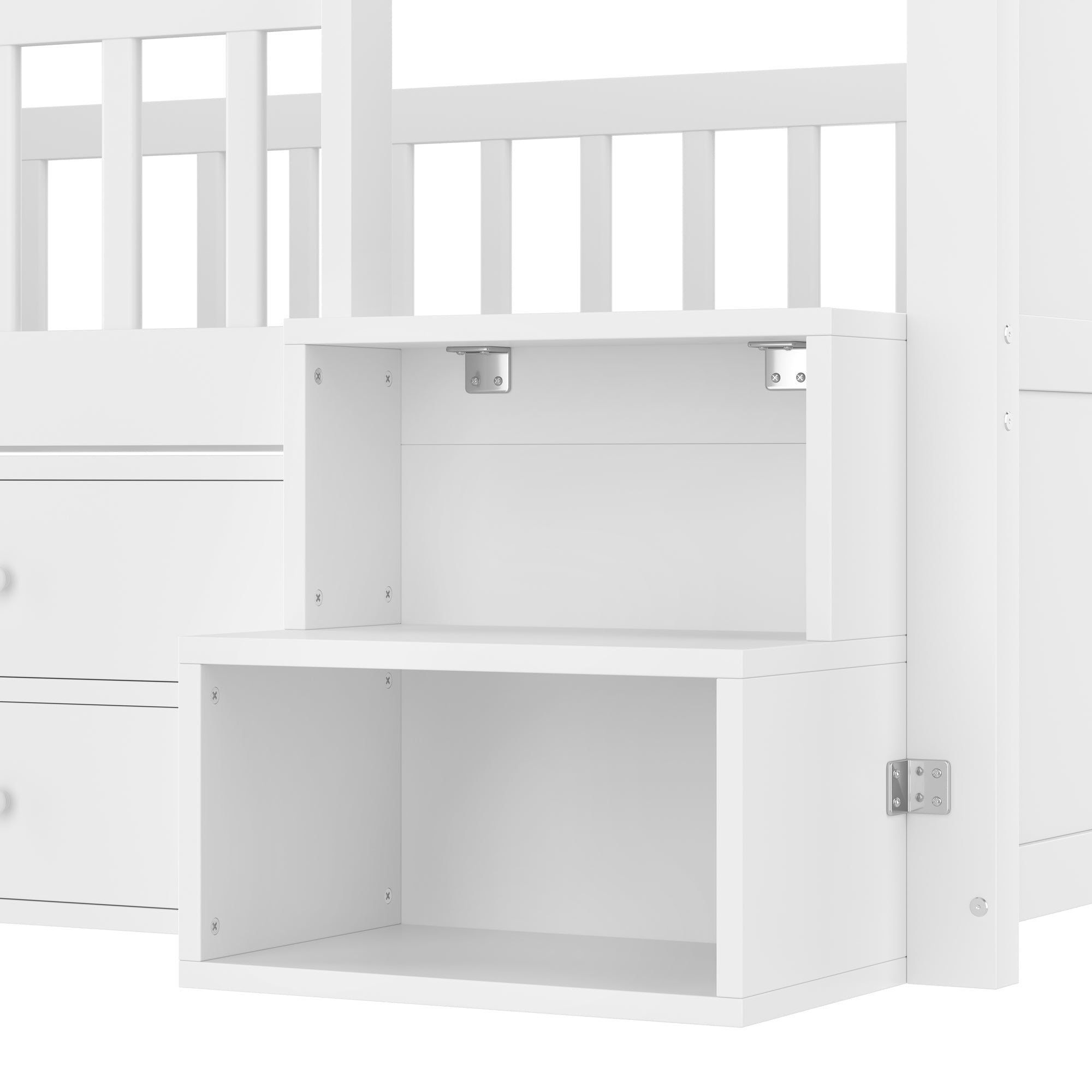 Logidon halfhoogsbed 90x200 wit met huisvorm en 4 lades