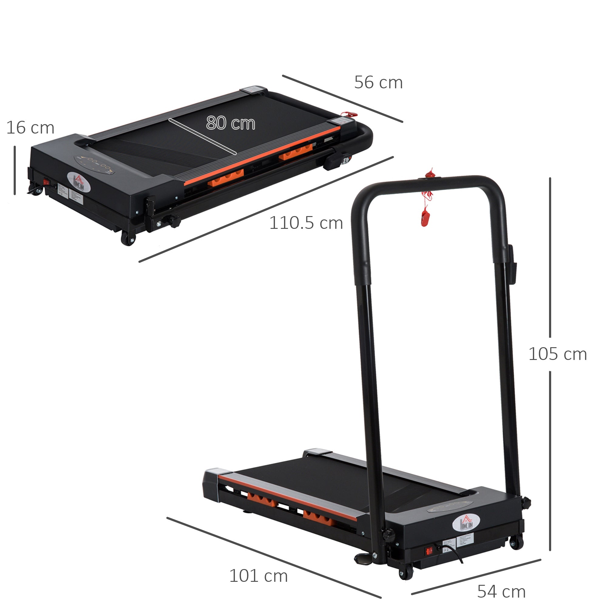Logidon Elektrische Loopband Met LCD Display Opvouwbaar Zwart