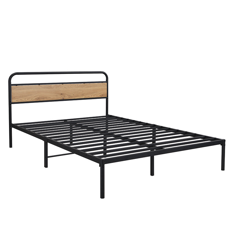 Logidon metalen bed 140x200 met tafelkapstok zwart naturel