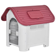 Logidon Hondenkennel Outdoor Rood 75x59x66 cm met Dakluik