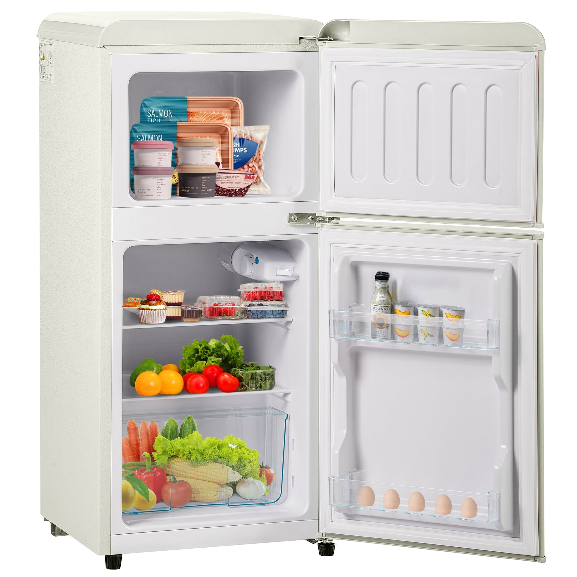 Logidon Retro Koel-vriescombinatie Tweedeurs Crème Wit