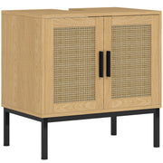 Logidon eiken onderkast 60x39x60 cm rotanlook kantelbeveiliging