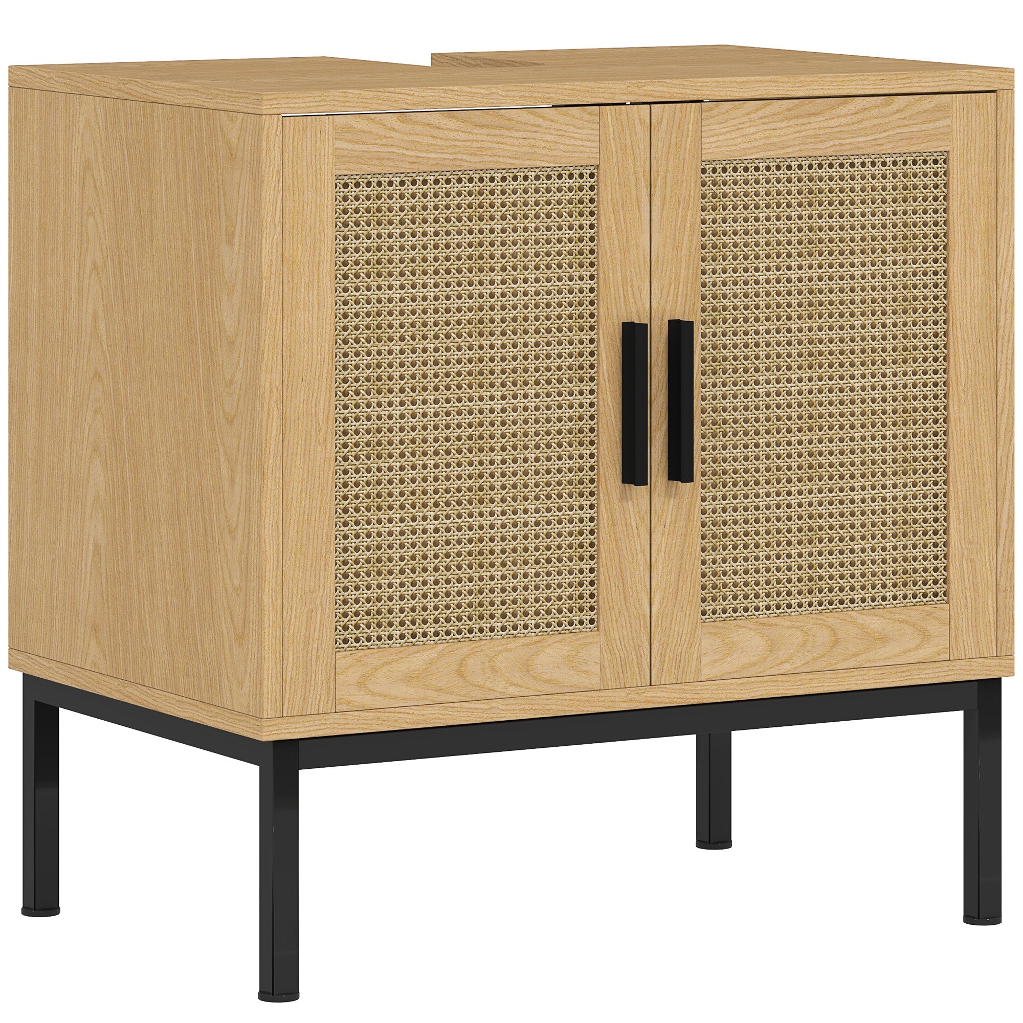 Logidon eiken onderkast 60x39x60 cm rotanlook kantelbeveiliging