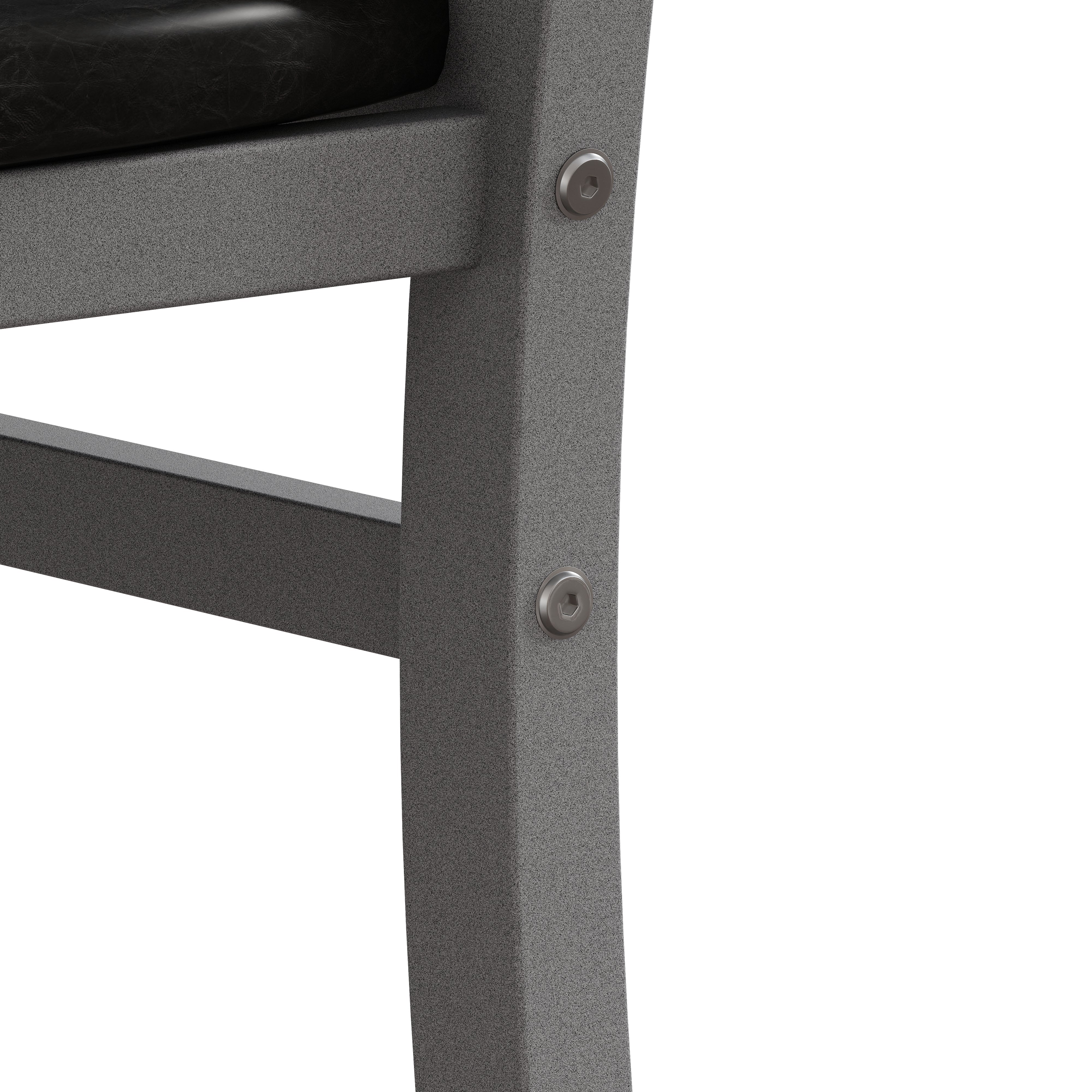 Logidon eettafelstoelen set van 2 grijs kunstleer metalen poten met hoge rugleuning