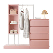 Logidon Kledingkast Roze 140x40x135 cm met lades en roede