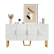Logidon dressoir 4 deuren 150 cm wit hoogglans gouden handgrepen