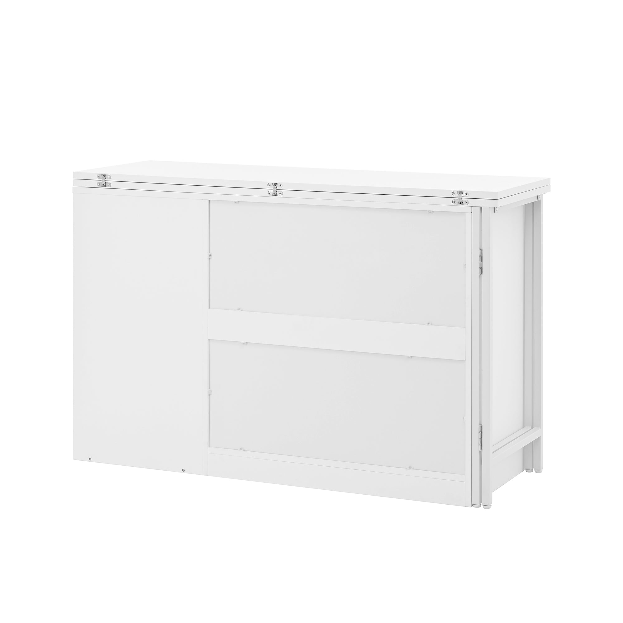 Logidon Moderne Bartafel Wit Uitschuifbaar 360 Graden Draaibaar met Opbergruimte