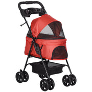 Logidon Hondenbuggy Opvouwbaar Oxford Rood 67x45x96 cm voor kleine honden