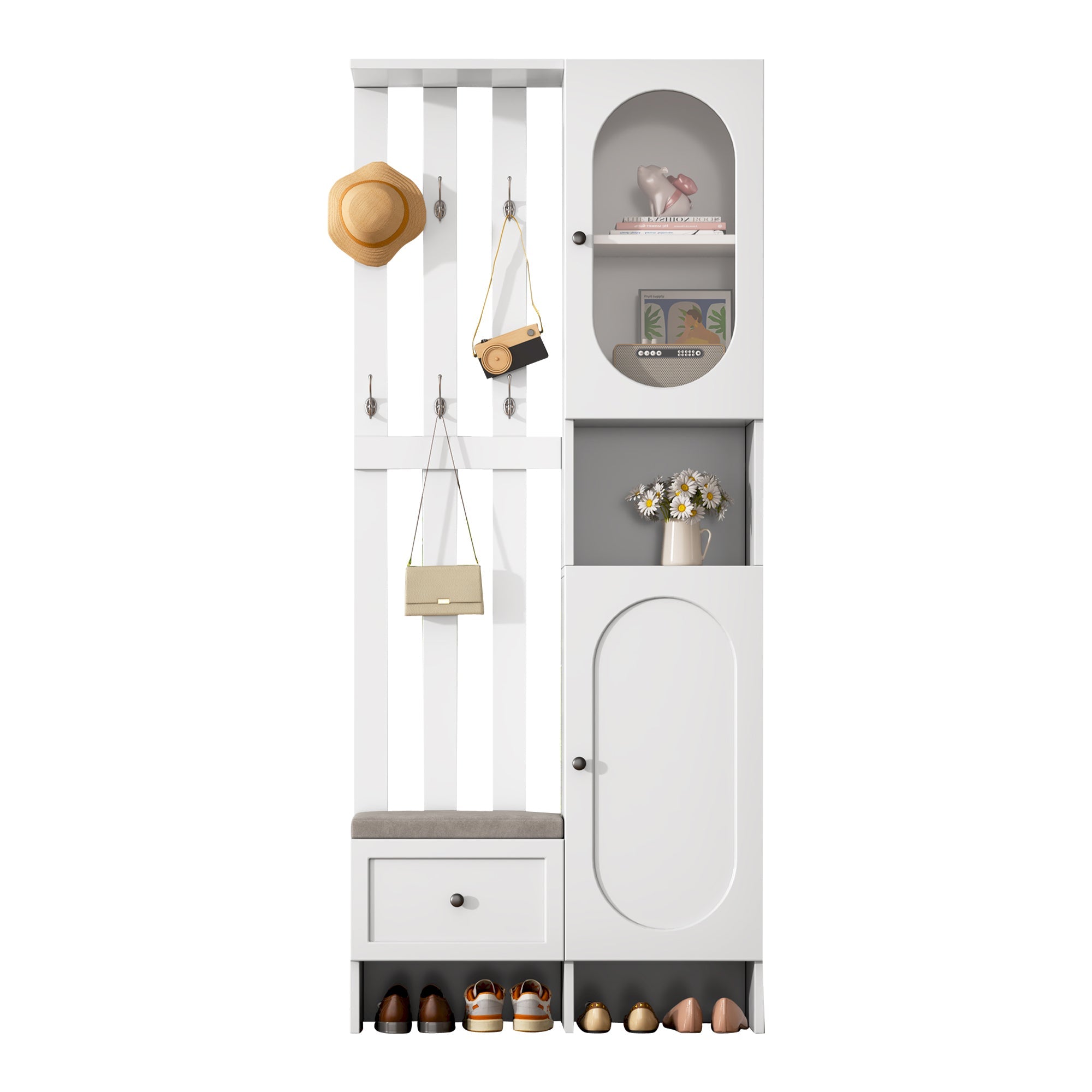 Logidon compacte kledingkast 85x33,5x200 cm wit 2 kasten