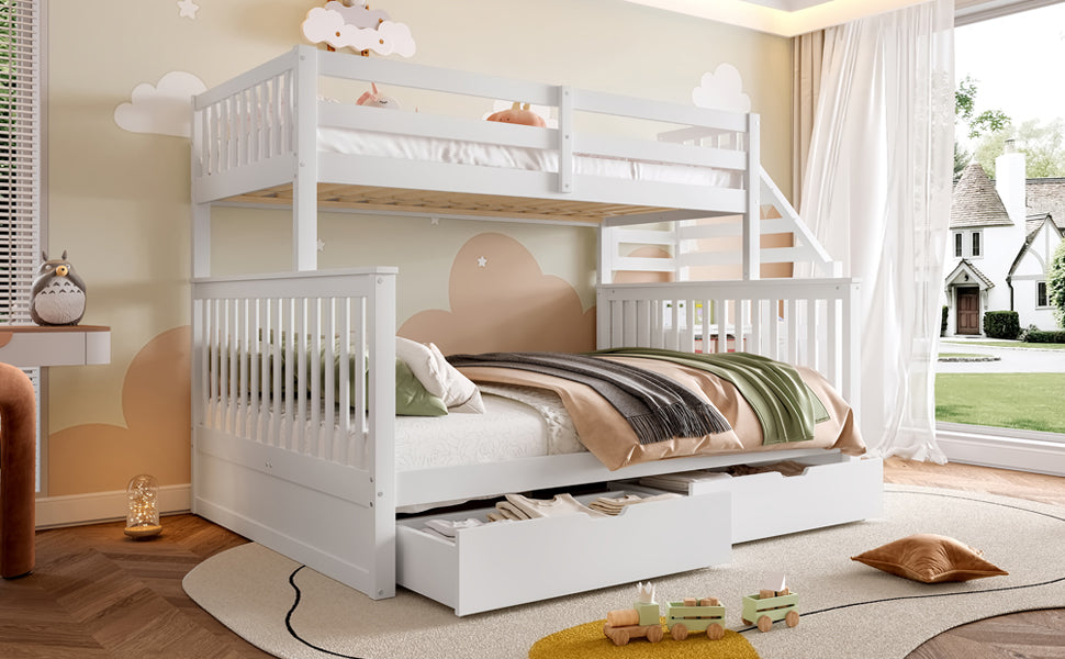 Logidon stapelbed 90x200 ruim 140x200 met opbergruimte wit
