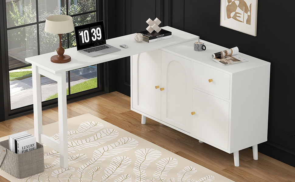 Logidon 2 in 1 bureaudressoir wit 120x40x74,5 cm 360 graden