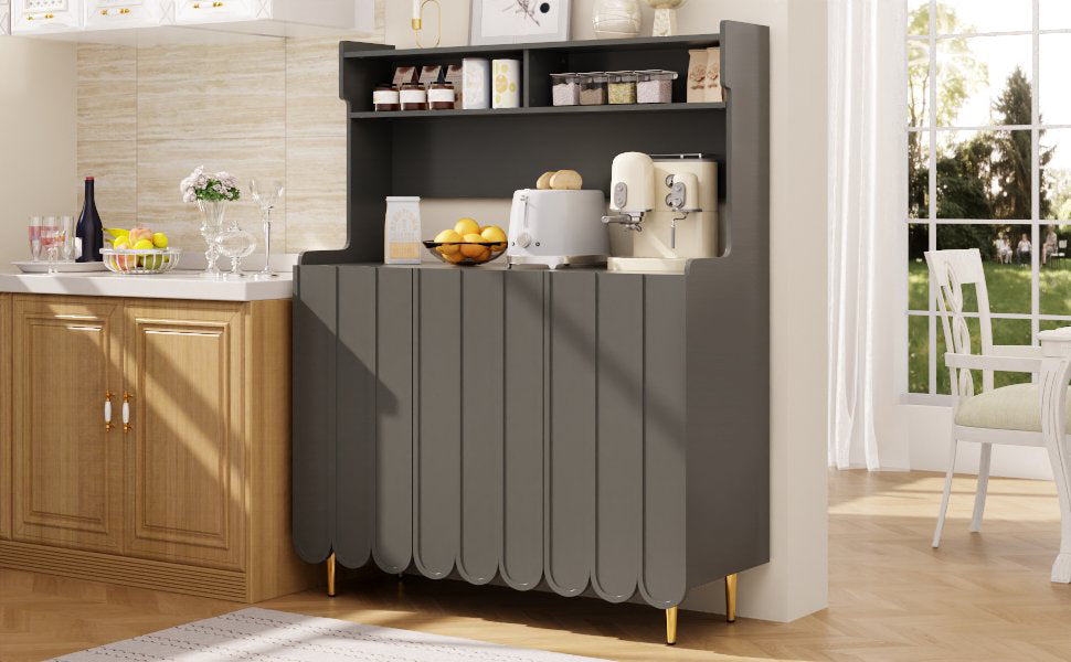 Logidon grijs dressoir 120 x 40 x 151 cm open opbergplank