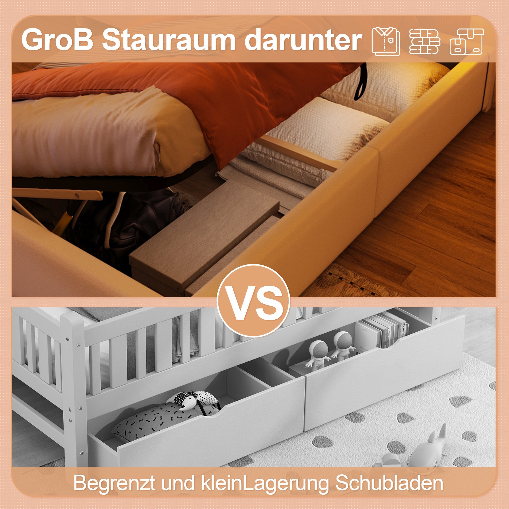 Logidon prinsessenbed 90x200 cm wit kunstleer LED-verlichting