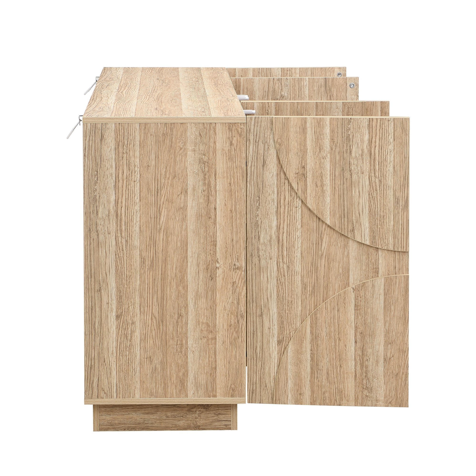 Logidon Dressoir 160x40x80 cm naturel hout met deuren en soft close