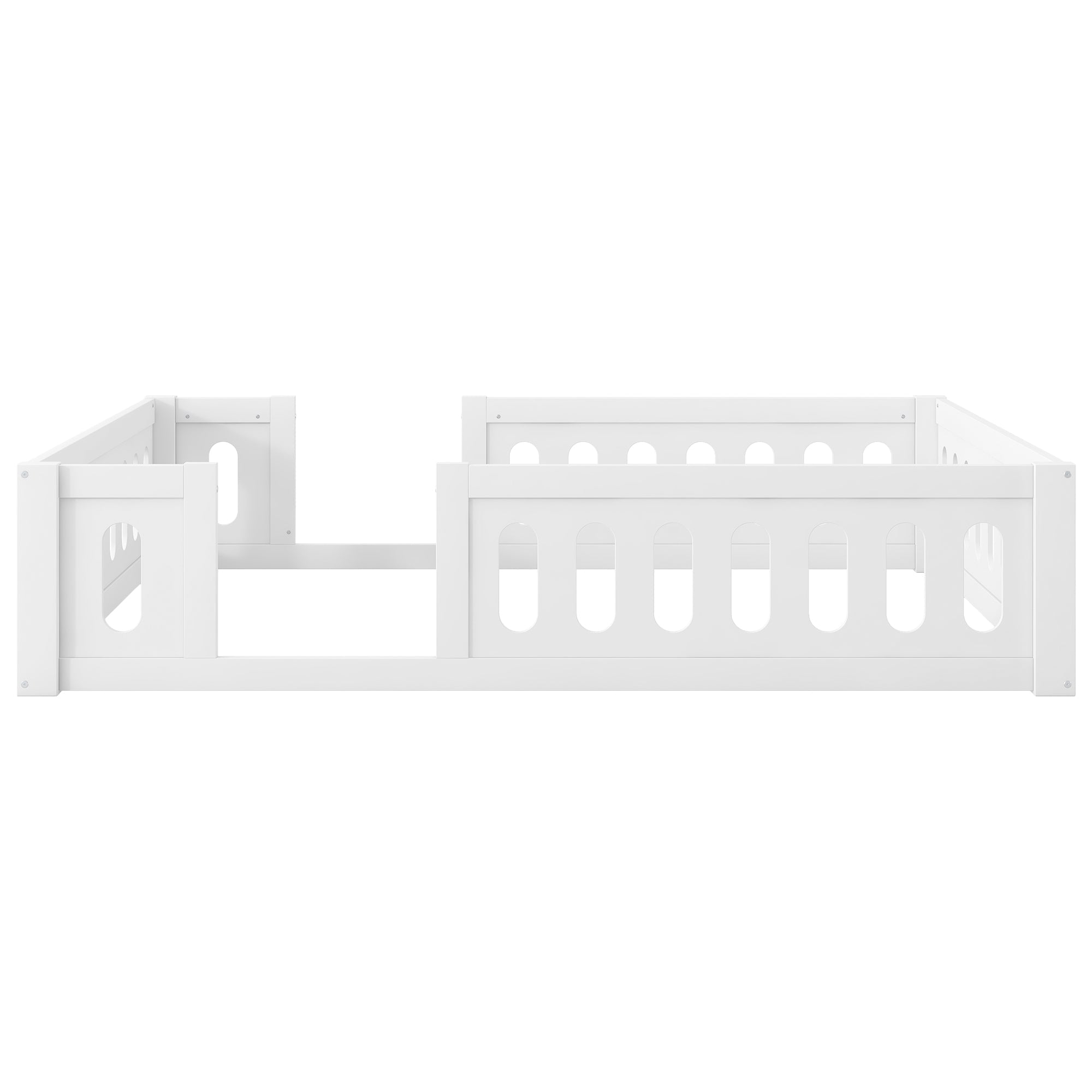 Logidon houten platformbed 140x200 met railing wit