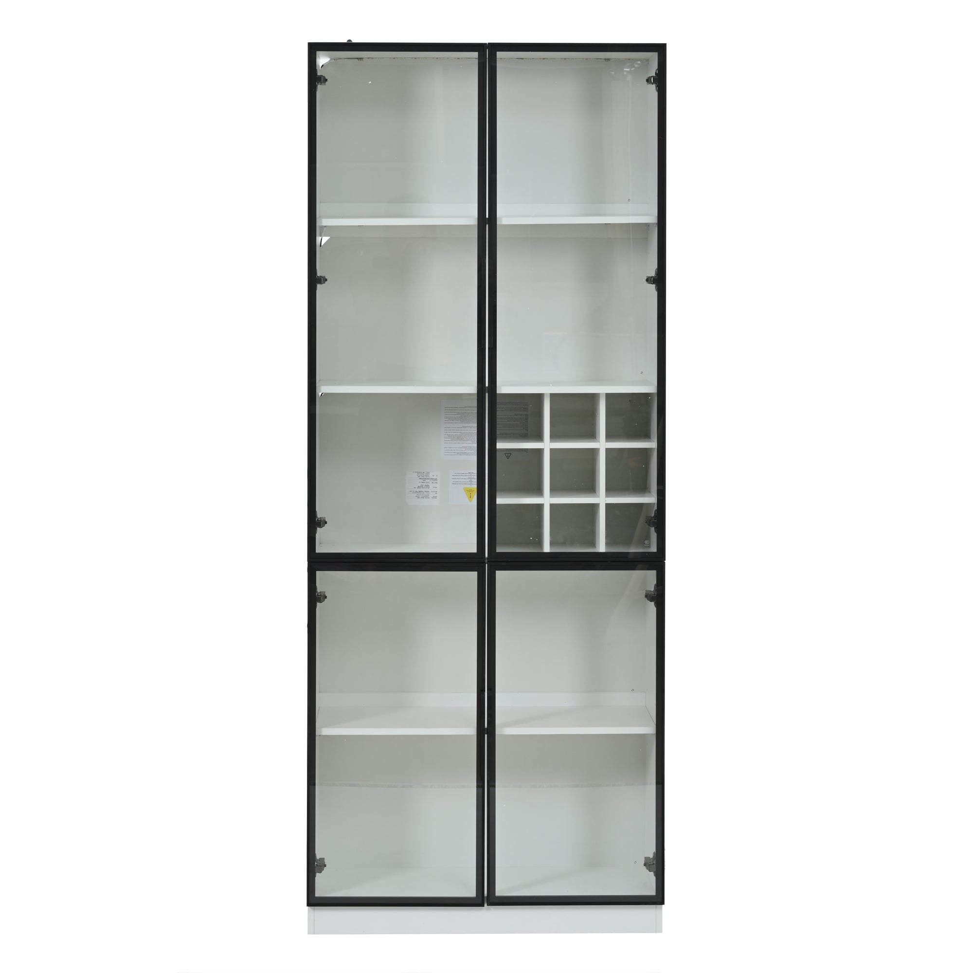 Logidon showcase 80x35x200 white glass doors LED lighting wine rack