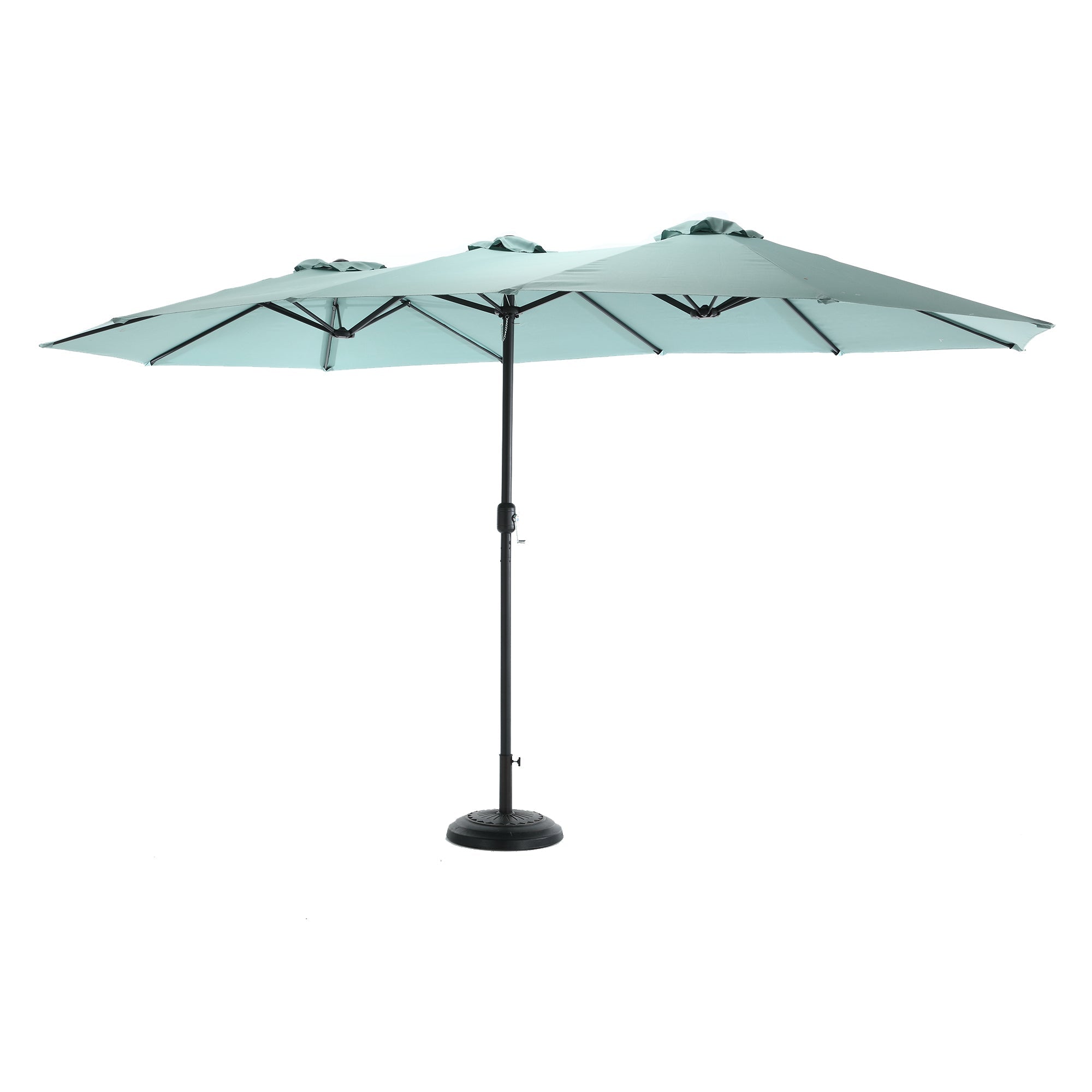 Logidon 4,5 m dubbelzijdige rechthoekige parasol met slinger lichtgroen