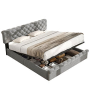 Logidon upholstered bed 180x200 adjustable headboard gray